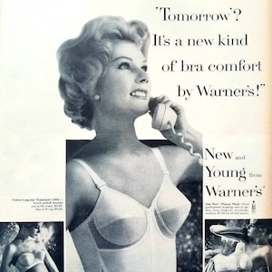 1960 Warners Demain Bra vintage Publicité Bathroom Wall Art Bedroom Decor Original Magazine Print Ad Womens Fashion Pin Up Unique Art