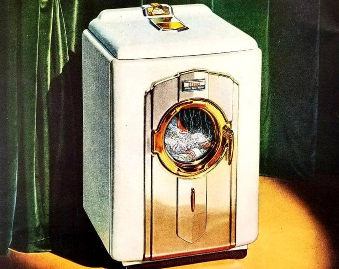 1947 Bendix Washing Machine Vintage Advertisement Laundry Room Wall Art