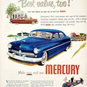 1949 Mercury Automobile Vintage Advertisement Automotive Wall Etsy