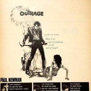 1964 The Outrage Vintage Movie Print Paul Newman Movie Decor Theater Art Movie Wall Art Original Magazine Movie Print Ad Unique Art Cinema