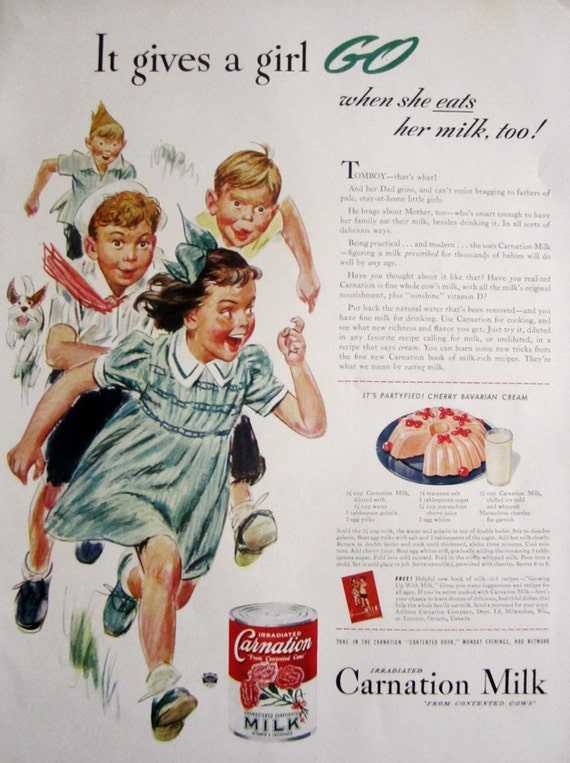 Carnation milk Old Advertising Poster reproduction