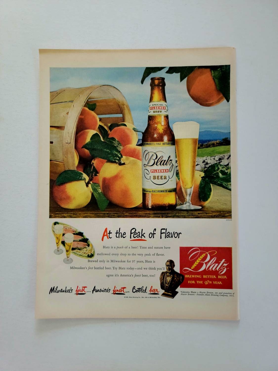1936年の**Byrrh（ビール）**のヴィンテージ広告ポスター 飾りにしたい！」 明治から昭和時代の酒、ビール、タバコの