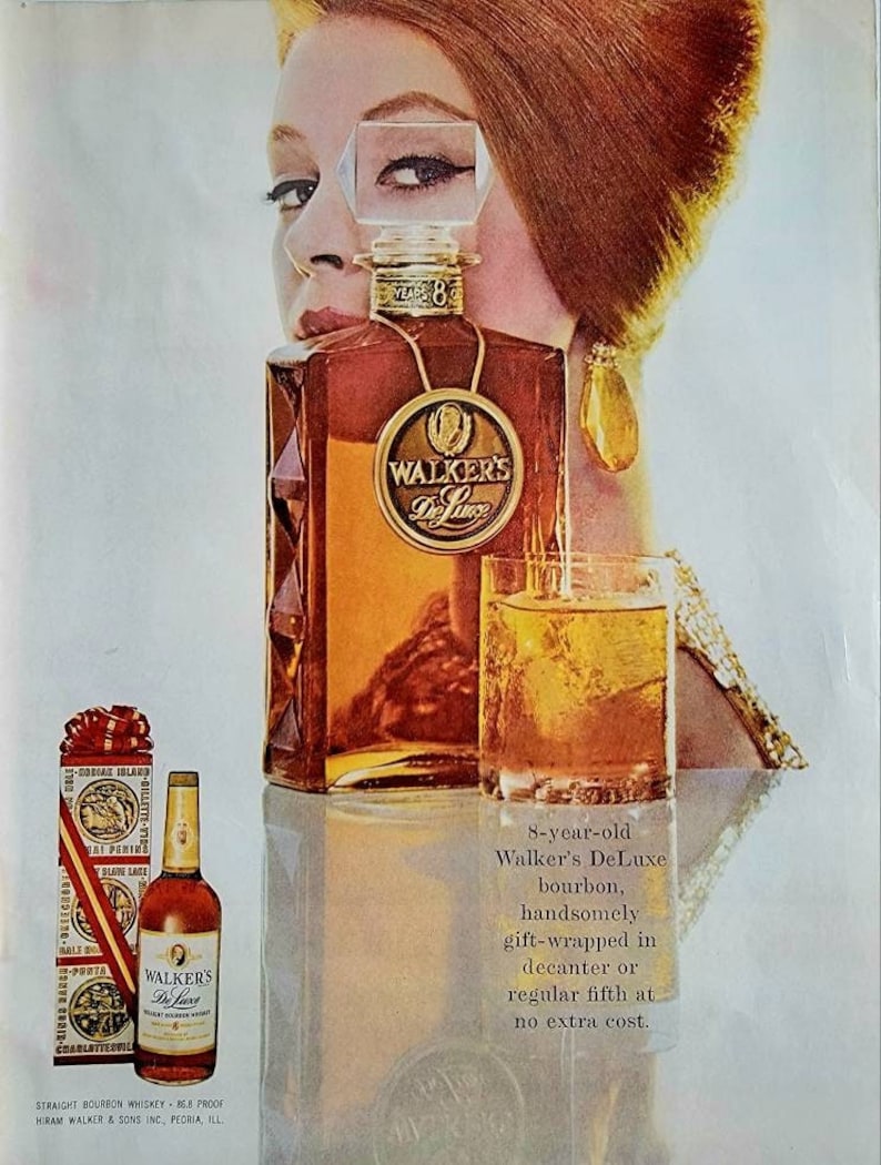 1962 Walkers Deluxe Bourbon Whiskey Vintage Advertisement Bar Etsy