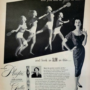 1952 Playtex Girdles Vintage Advertisement Womens Fashion Ad Boutique Decor Bedroom Decor Bathroom Wall Art Vintage Lingerie Magazine Ad