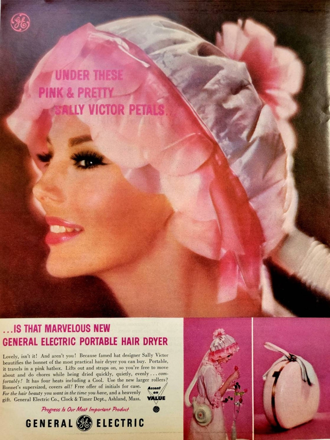 1962 General Electric Portable Hair Dryer Vintage Etsy