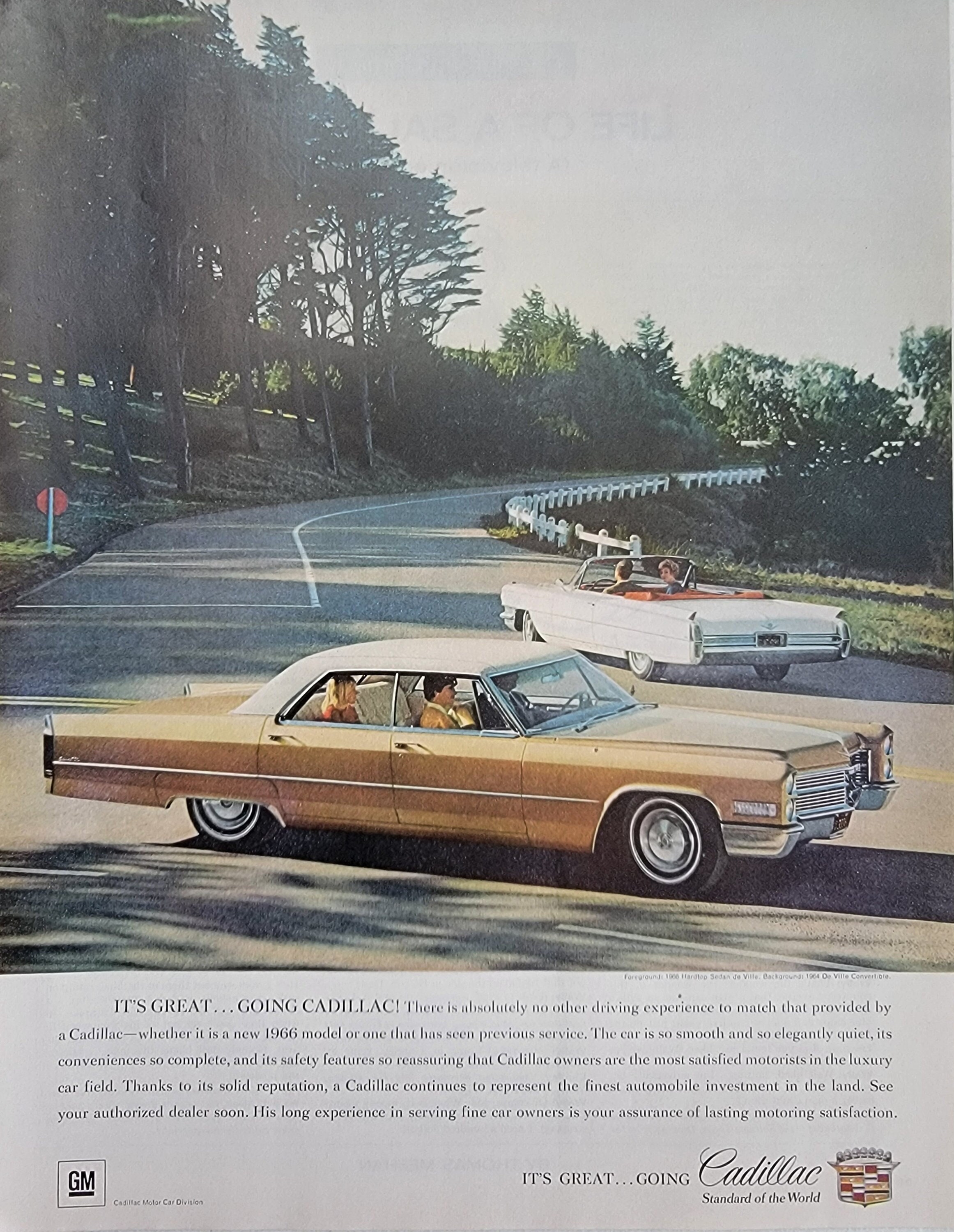 1966年キャデラック・デ・ヴィル広告：ヴィンテージ自動車クラシック