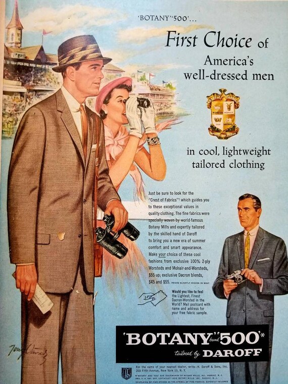1956 Botany 500 Suits Vintage Advertisement Mens Clothing Etsy Canada