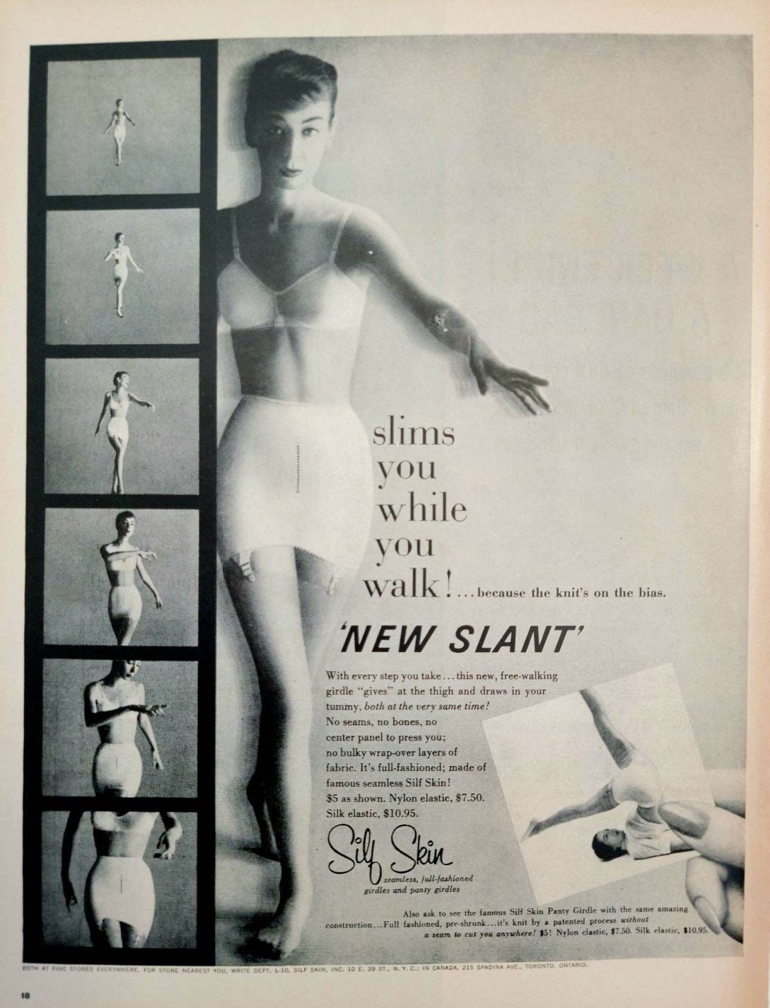 1955 Silf Skin Girdle Vintage Advertisement Bedroom Decor Bathroom Wall Art  Magazine Ad Vintage Lingerie Fashion Ad Pin up Unique Art 