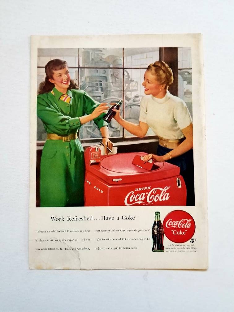 配送員設置 1948 コカコーラ コーク ヴィンテージ広告 キッチン ウォール コレクション