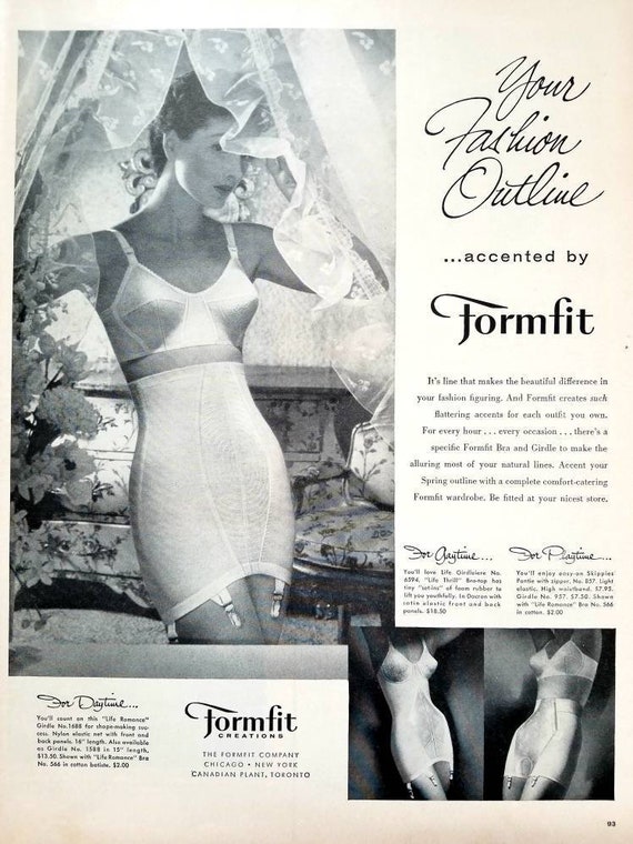 1956 Formfit Bra & Girdle Vintage Advertisement Womens Fashion Boutique  Decor Bedroom Decor Bathroom Wall Art Original Magazine Print Ad -   Canada