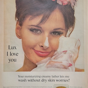 1962 Lux Soap Vintage Advertisement Bathroom Wall Art Powder Room Decor Vintage Bathroom Decor Vintage Soap Ad Unique Art Magazine Ad