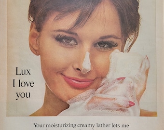 1962 Lux Soap Vintage Advertisement Bathroom Wall Art Powder Room Decor Vintage Bathroom Decor Vintage Soap Ad Unique Art Magazine Ad