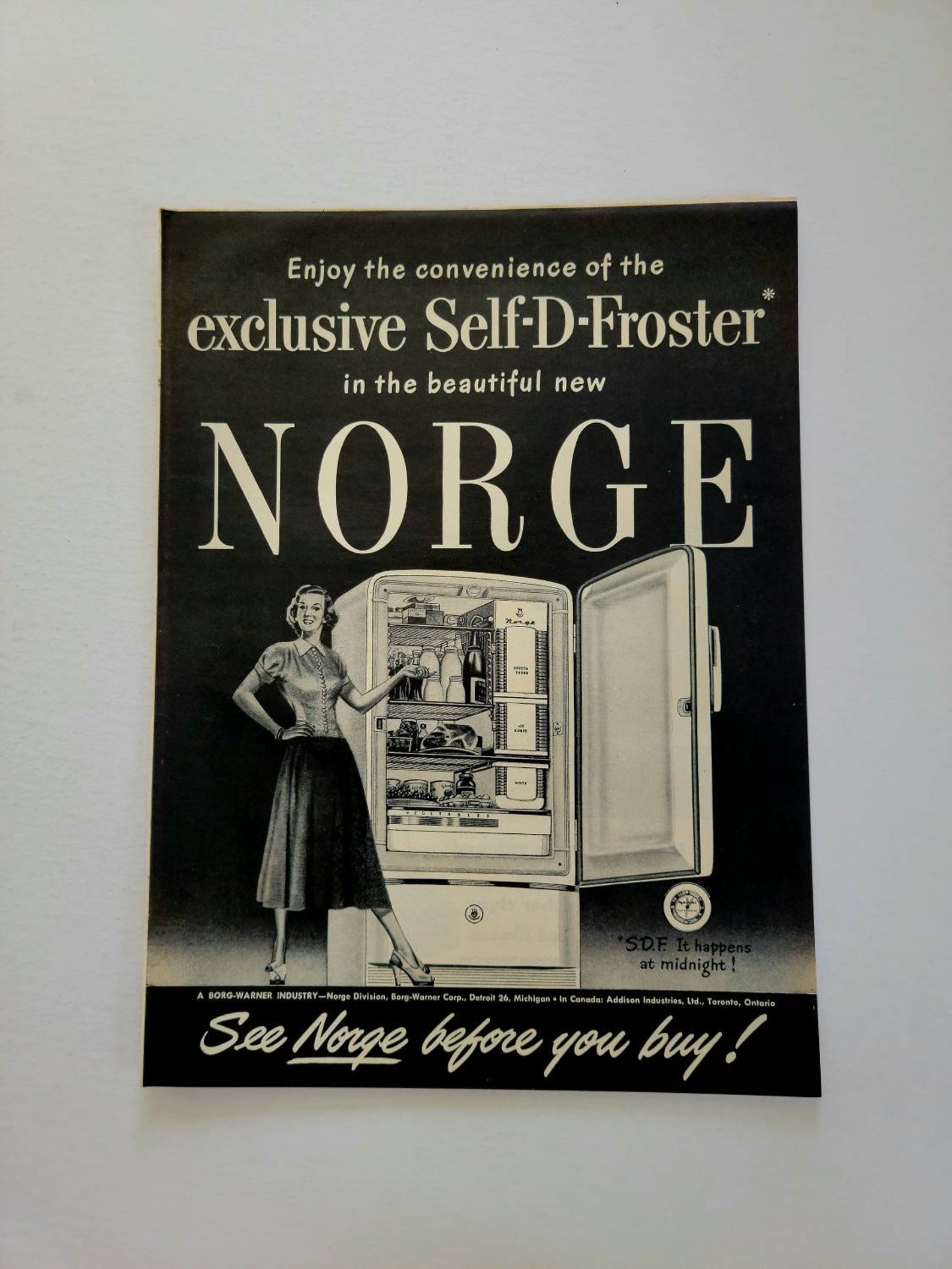1948 Refrigerator Vintage Advertisement Kitchen Wall Art Etsy