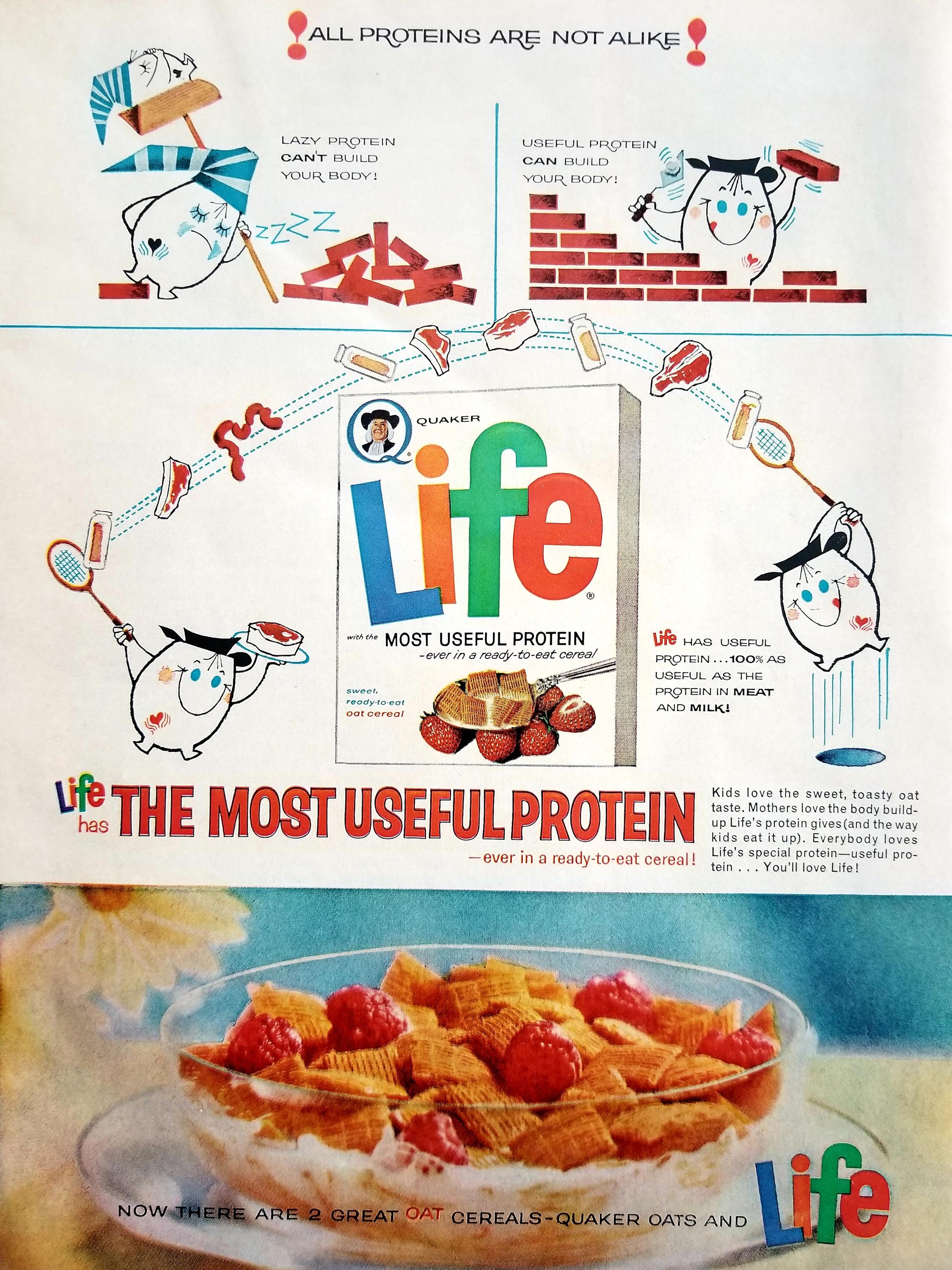 1963 Quaker Life Cereal Vintage Advertisement Kitchen Wall Art