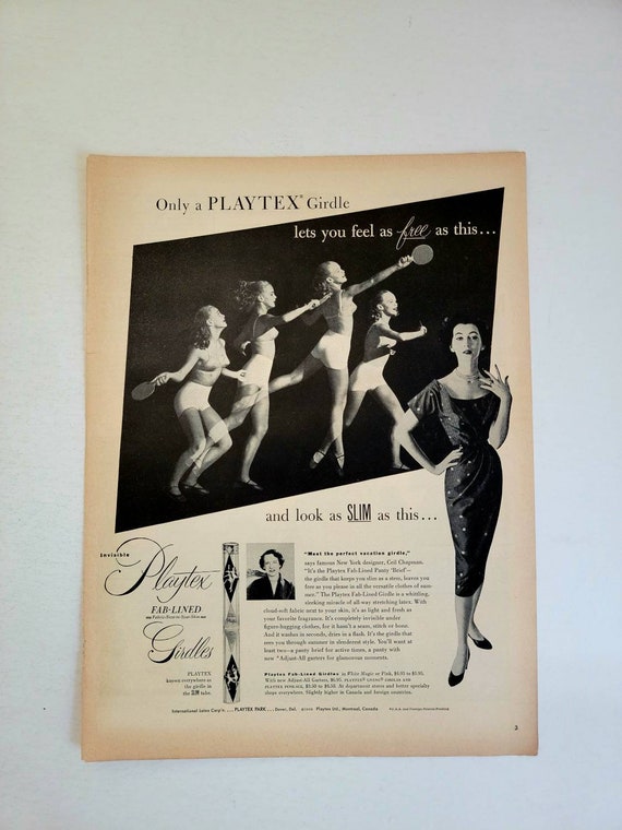 1952 Playtex Girdles Vintage Advertisement Womens Fashion Ad Boutique Decor  Bedroom Decor Bathroom Wall Art Vintage Lingerie Magazine Ad -  Polska