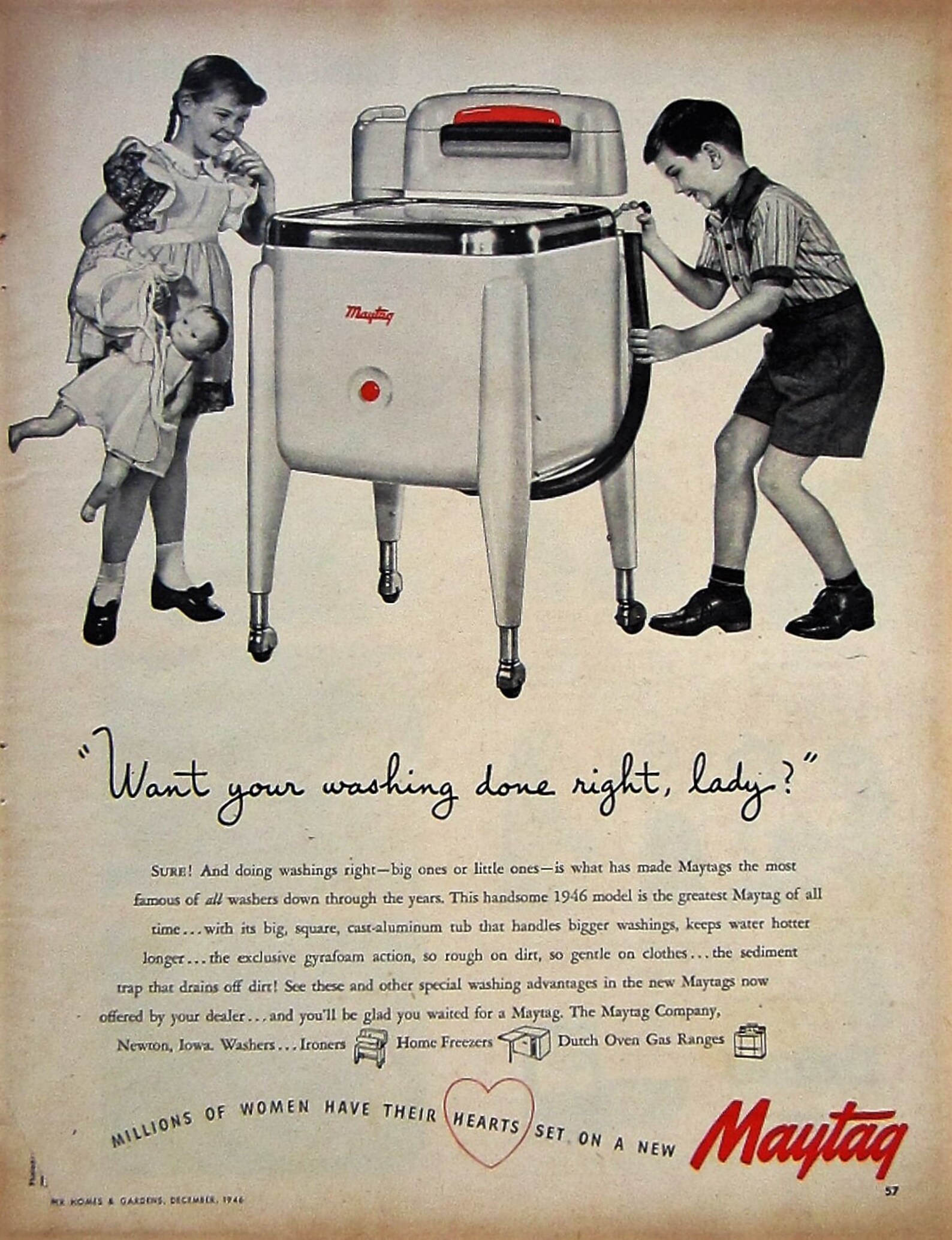 1946 Maytag Washing Machine Vintage Advertisement Laundry Room Etsy