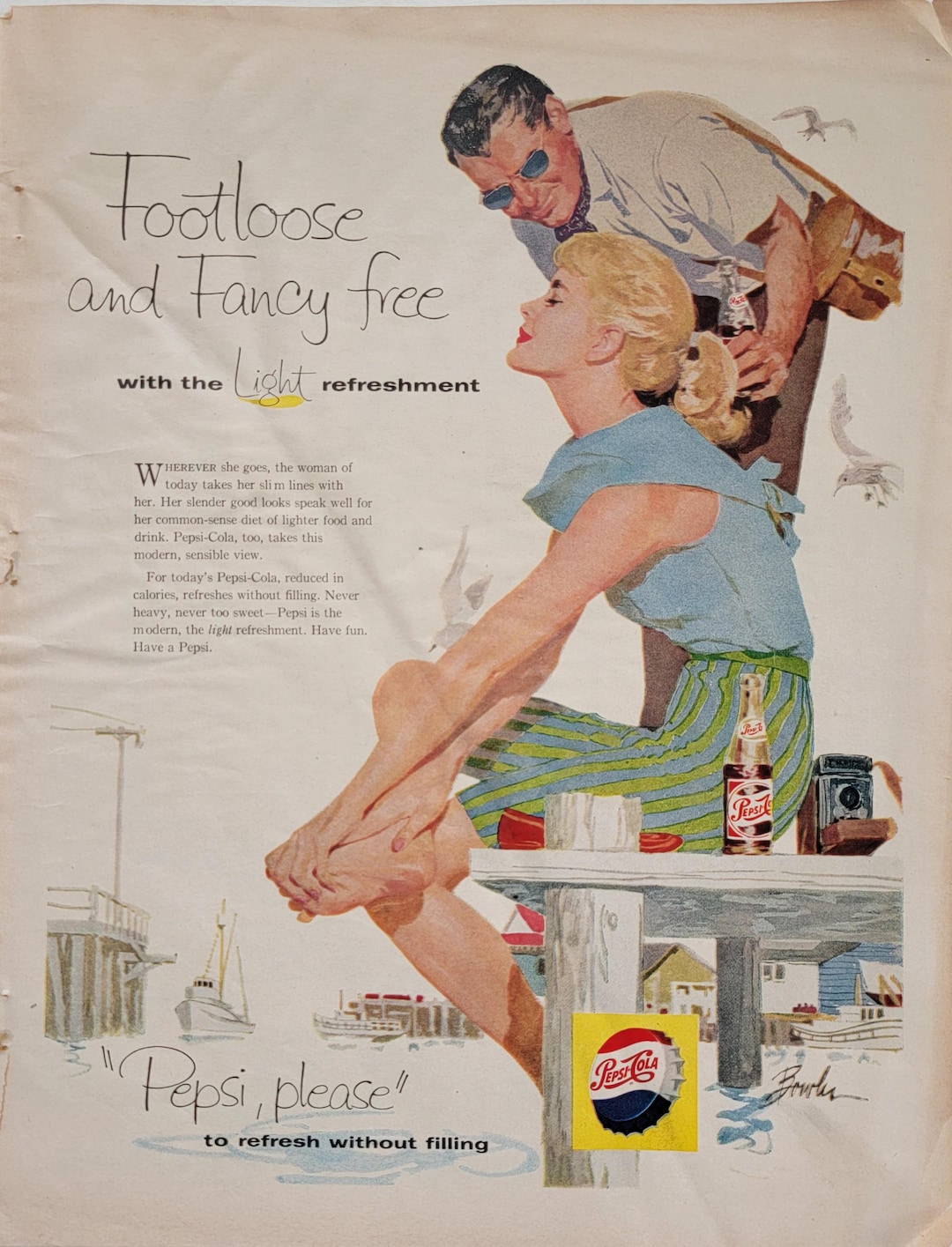 1958年 ペプシコーラ ヴィンテージ広告 キッチンウォールアート 