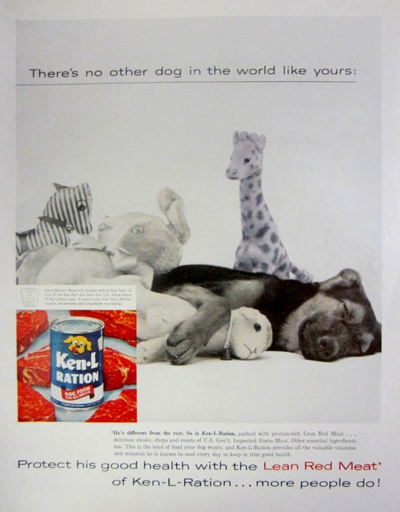 1959 Ken L Ration Dog Food Vintage Advertisement Pet Wall Art Etsy