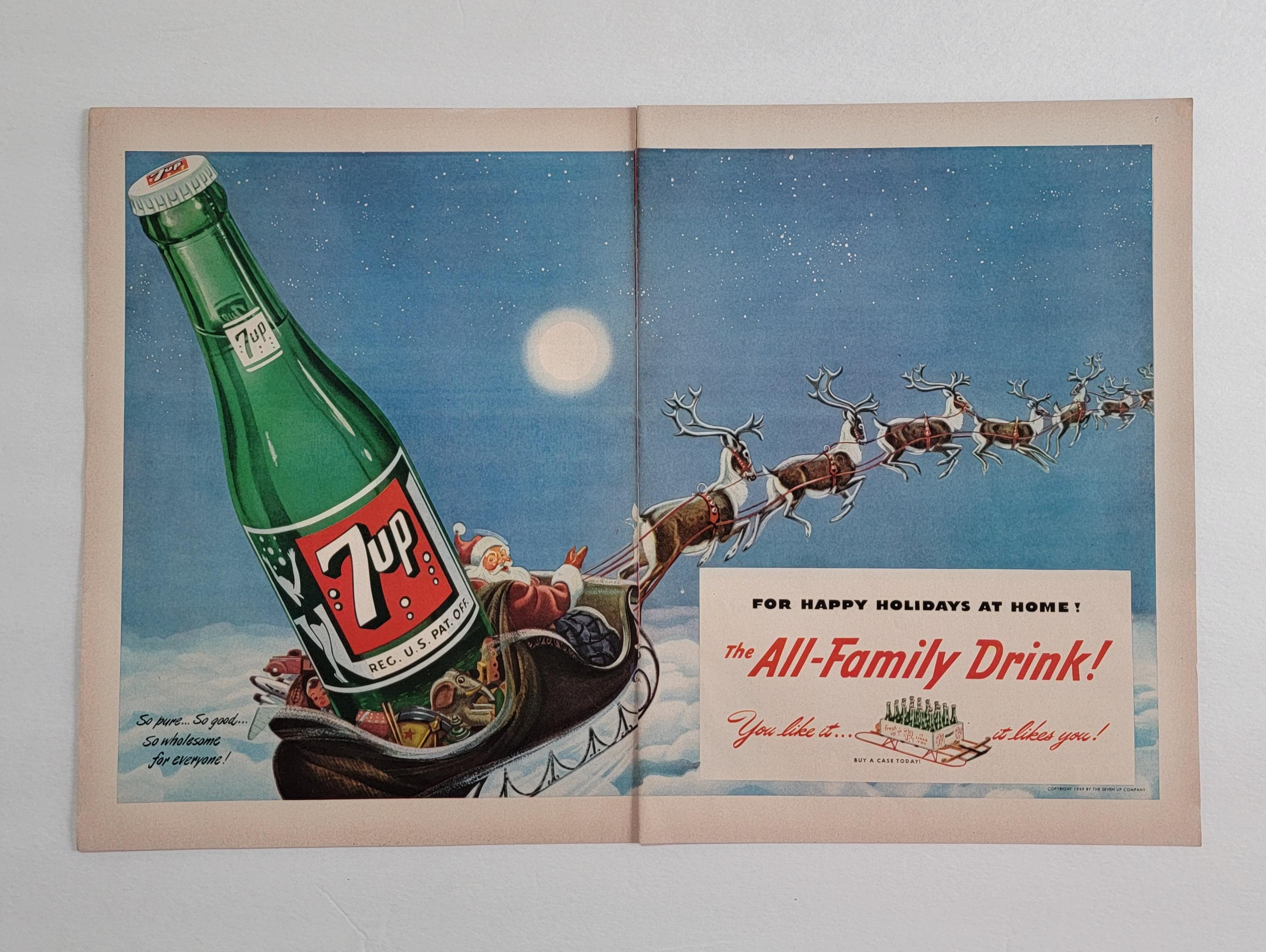 Vintage Santa 7up - Etsy