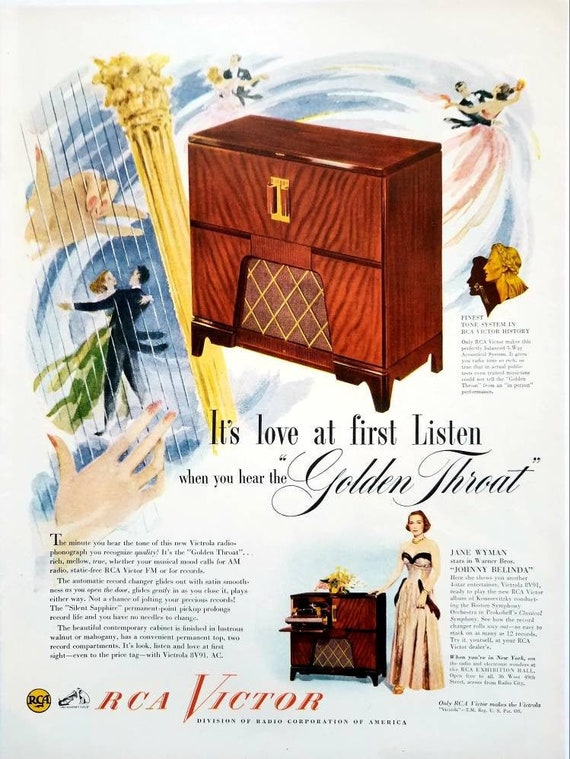 1948 Rca Victor Radio Vintage Advertisement Radio Wall Print Etsy Finland