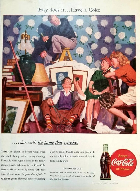 1946年のコカ・コーラ広告：ヴィンテージのキッチンダイナーの装飾