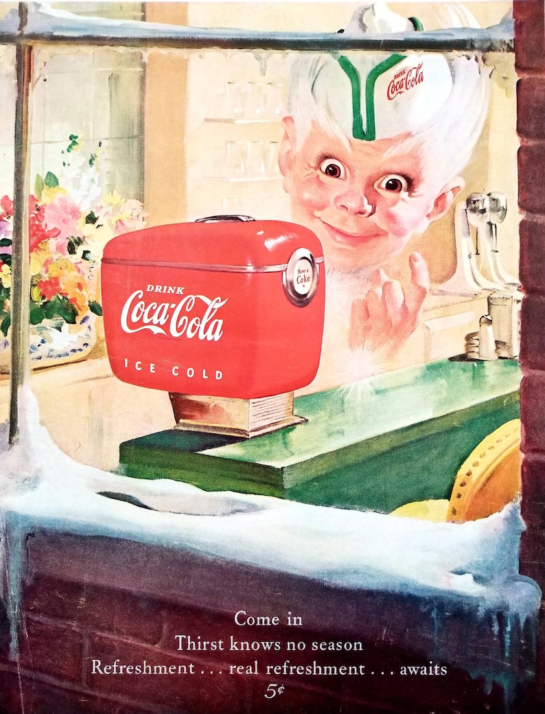 Poster Reproduction Woolworths Vintage Shopping Advert 1949 Wall art