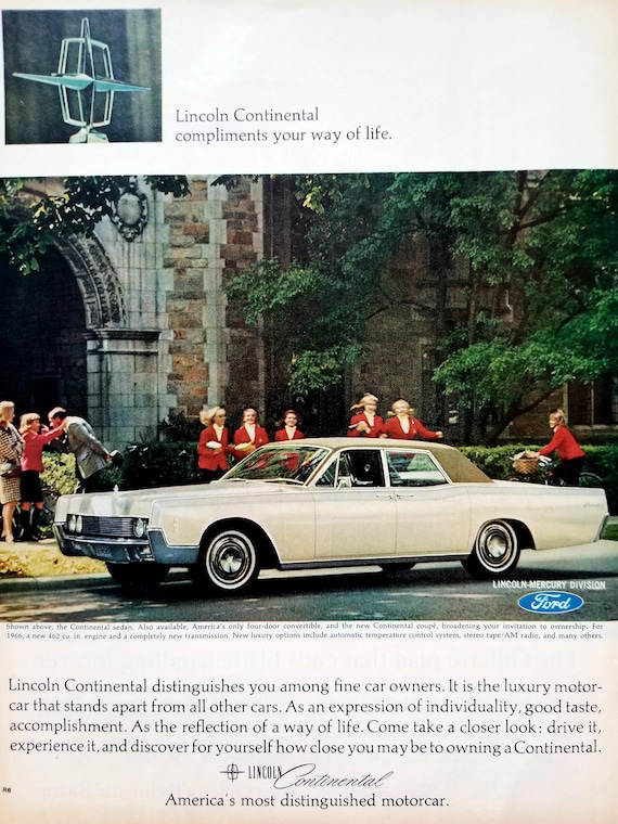 1966年リンカーン・コンチネンタルの広告：ヴィンテージ