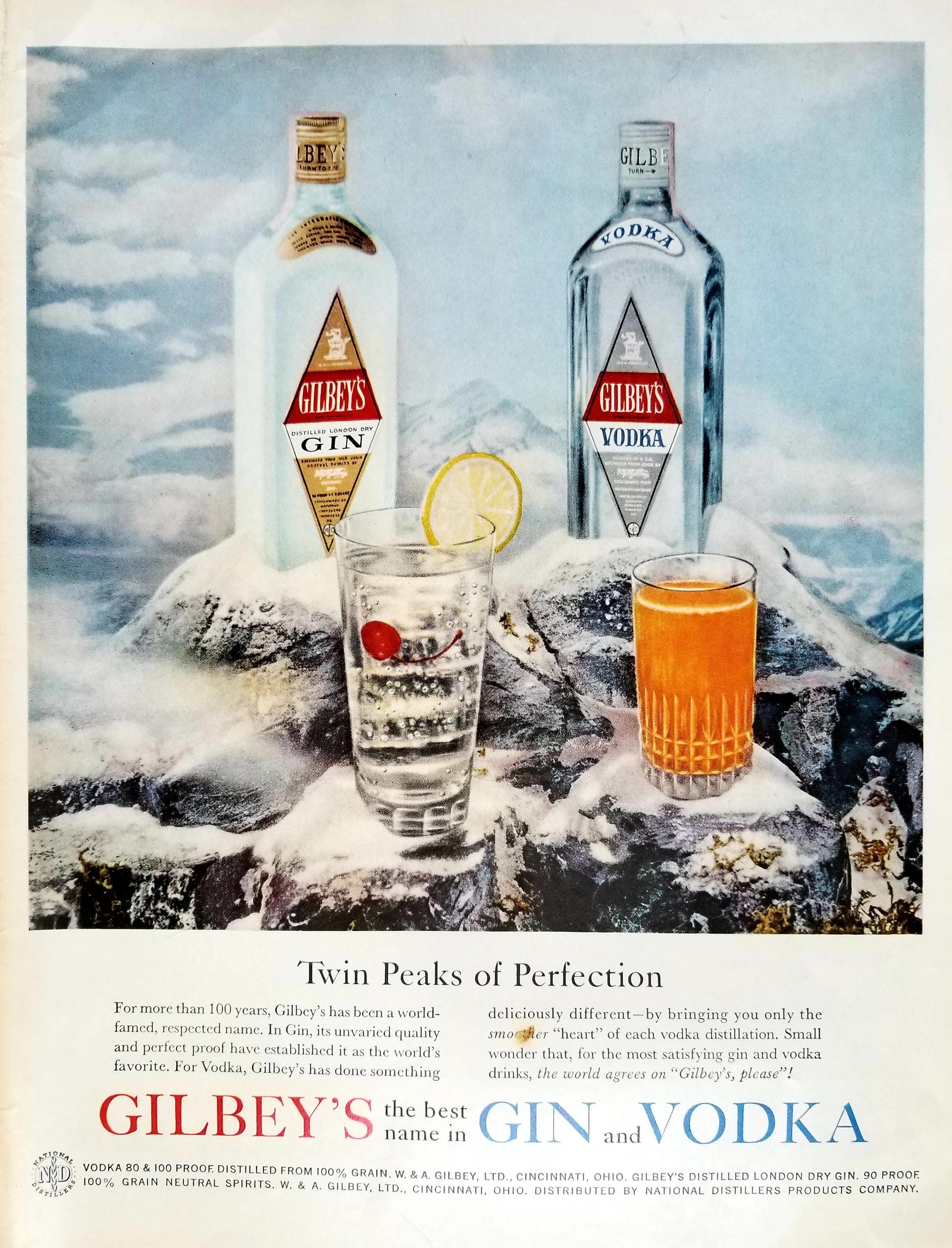 Gilbey's Gin Smirnoff ビンテージトレイ Gilbey's Gin Smirnoff ビンテージトレイ
