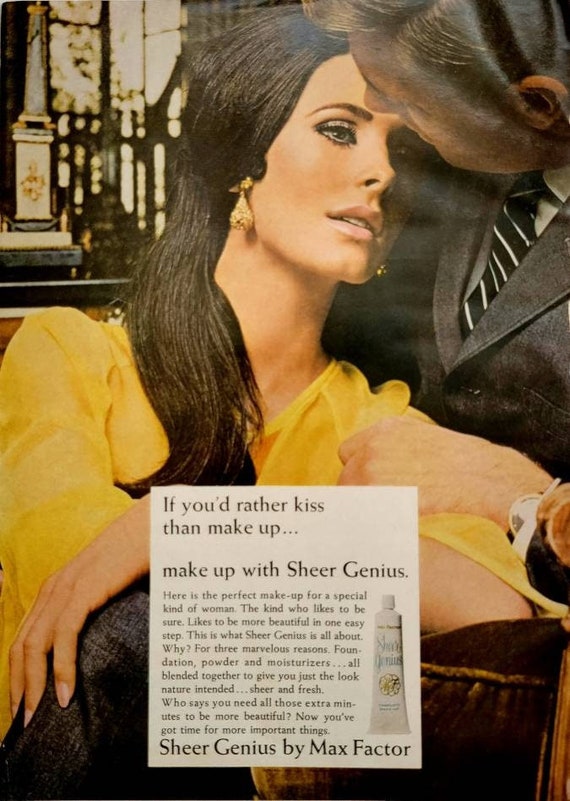 1967 Max Factor Sheer Genius Make-up Vintage Advertisement