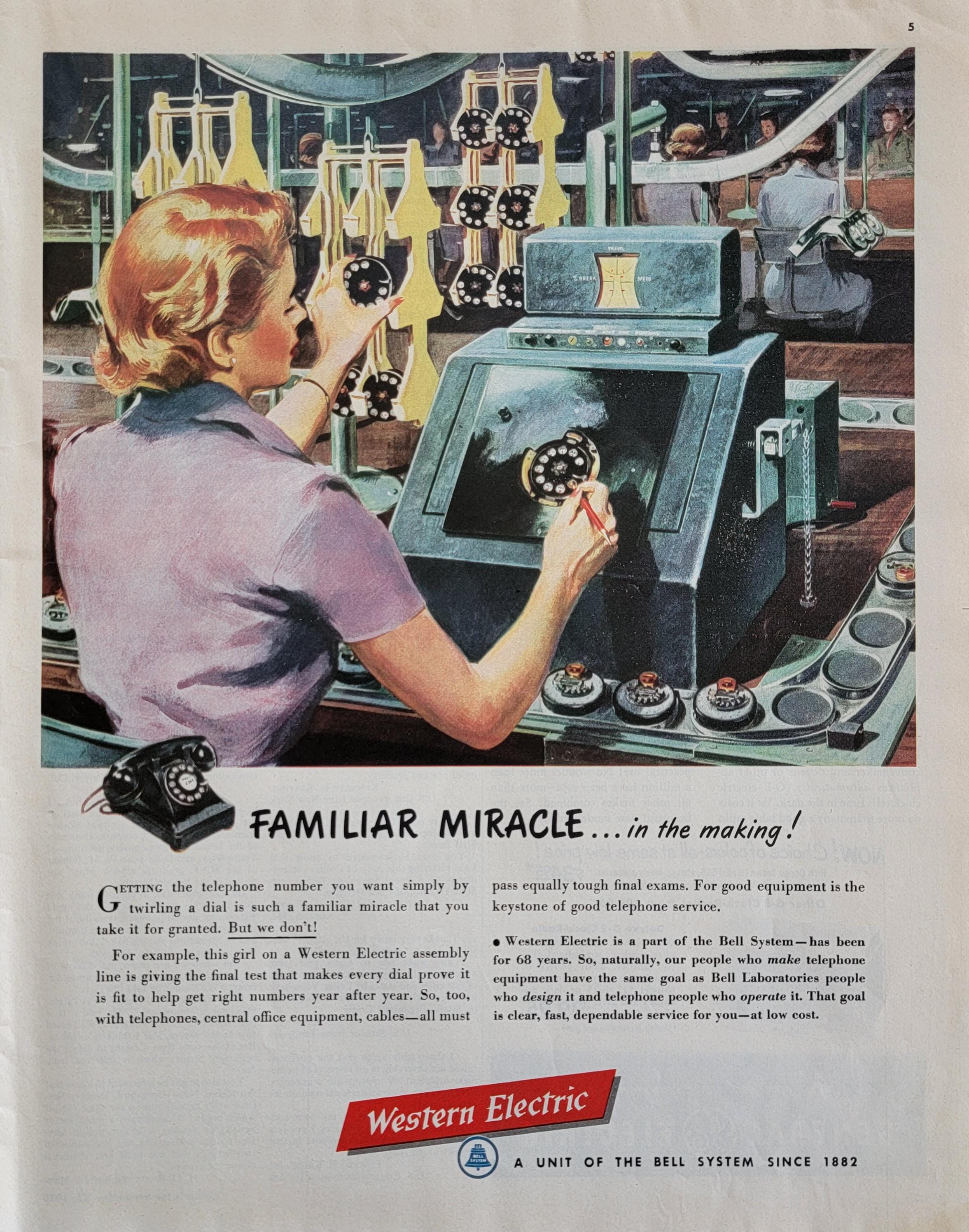 1950 Western Electric Bell Telephone Systems Vintage Advertisement