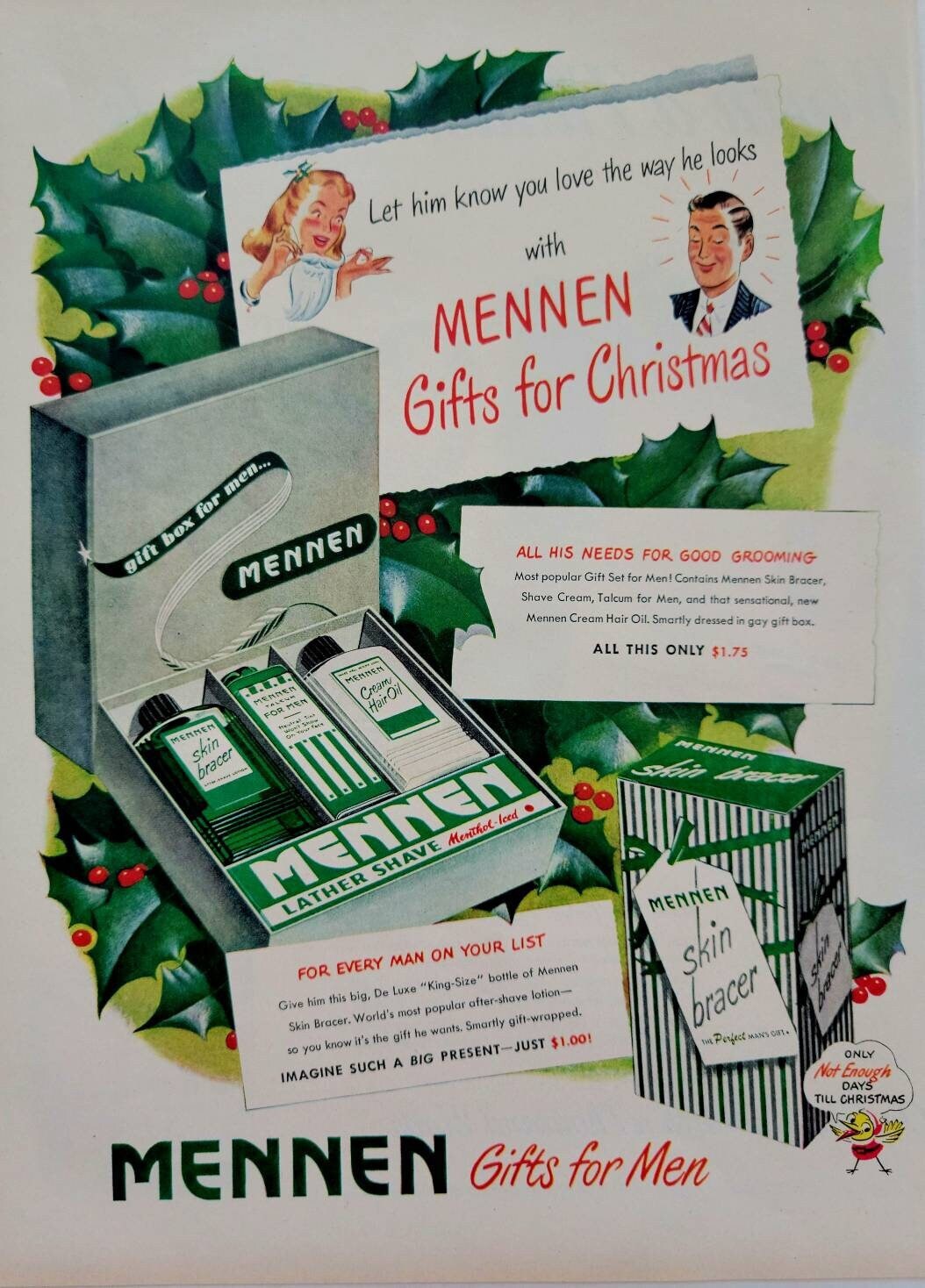 1948 Mennen Gift Sets Shaving Ad Vintage Advertisement Etsy