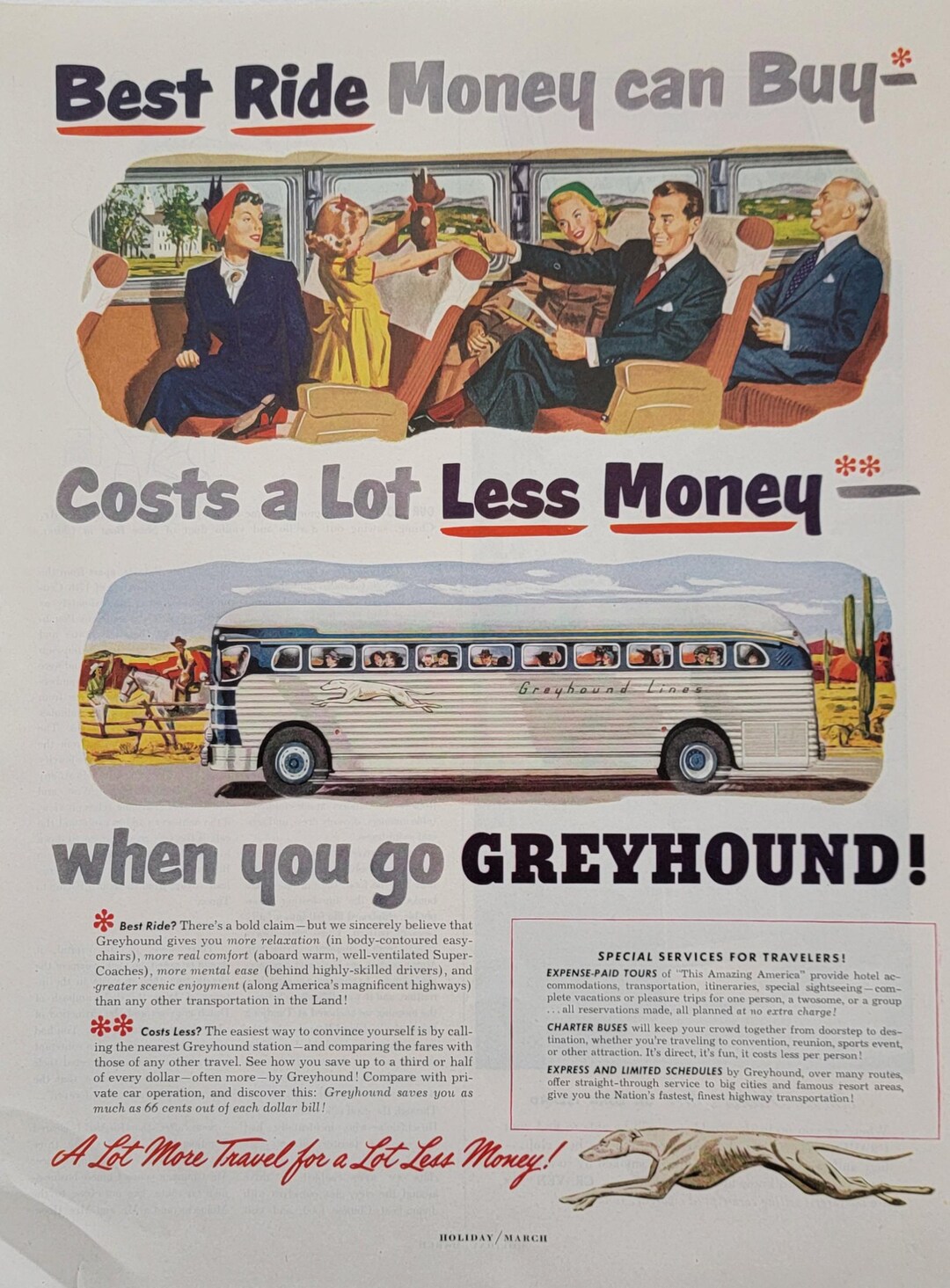 1950 Greyhound Bus Ad Vintage Travel Agency Decor Retro Wall Art 1950 Greyhound Bus Ad Vintage Travel Agency Decor Retro Wall Art