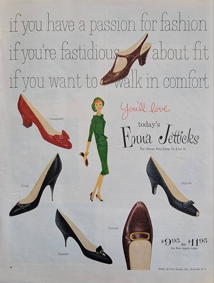 1958 Enna Jetticks Shoes Vintage Advertisement Bedroom Wall Art Womens  Fashion Decor Boutique Decor Magazine Ad Unique Art Vintage Shoes -   Norway