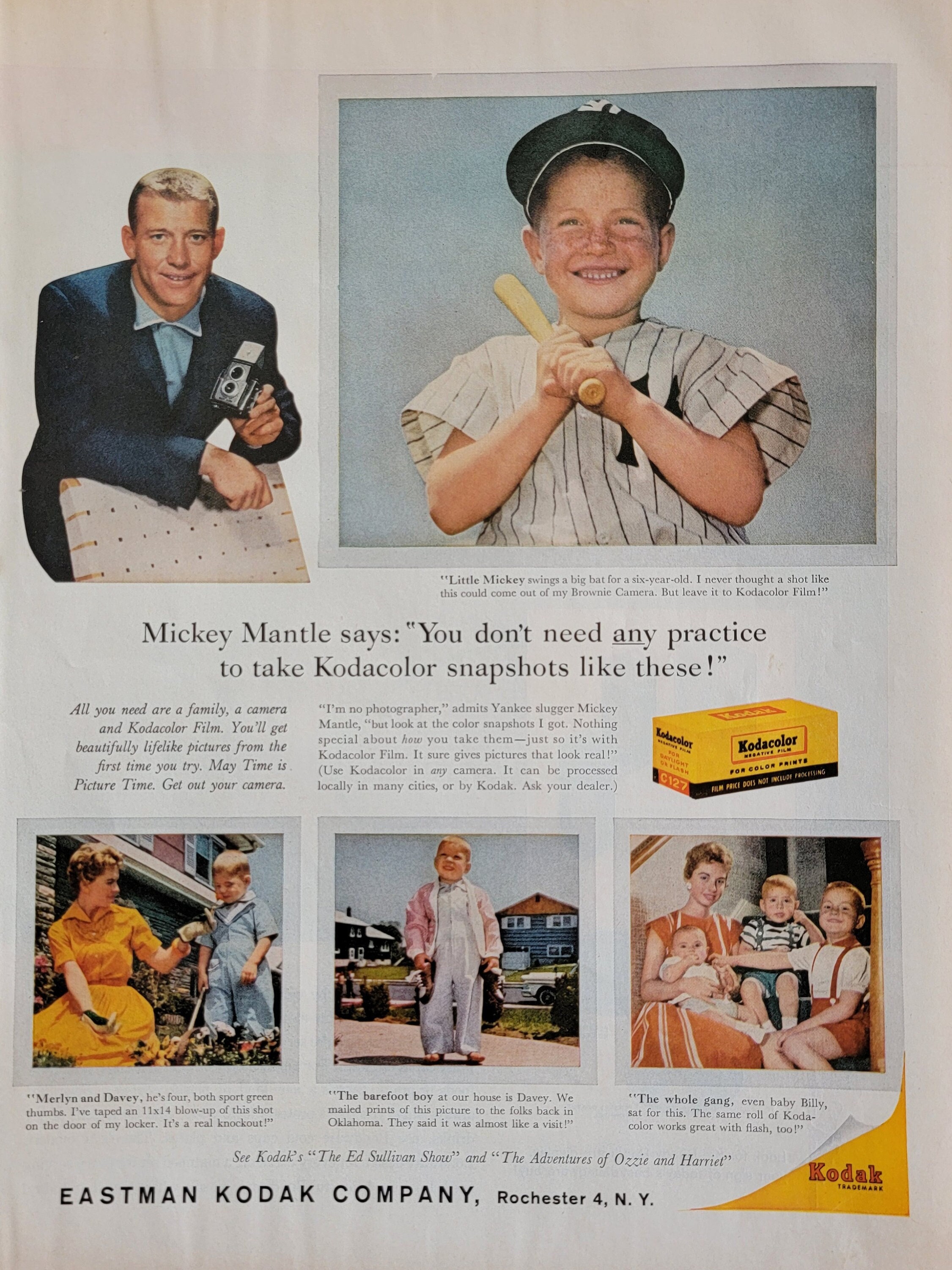 Publicité Ancienne Kodak Kodacolor 1959 - Originale Issue De Magazine, 22x30cm