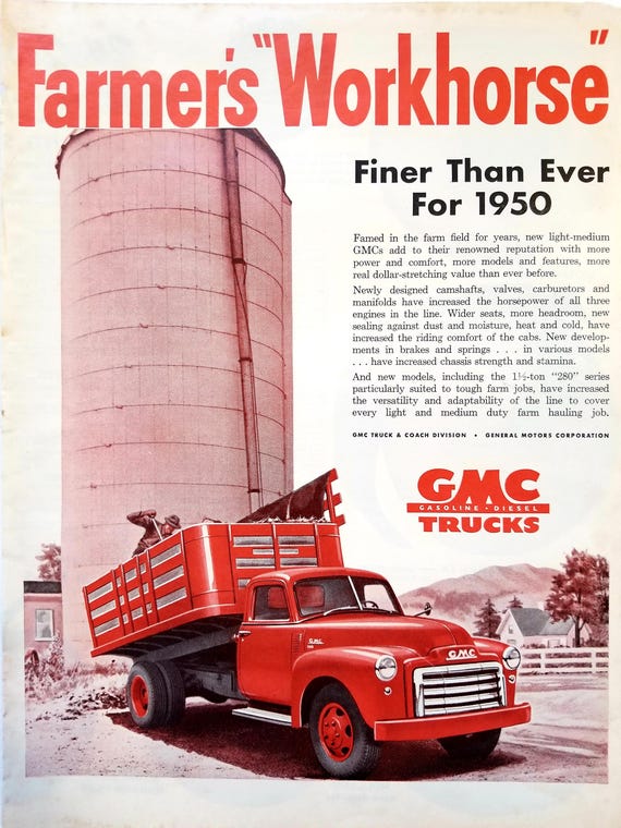 1950 GMC Trucks Ad:  Vintage Automotive Magazine Print Advertisement
