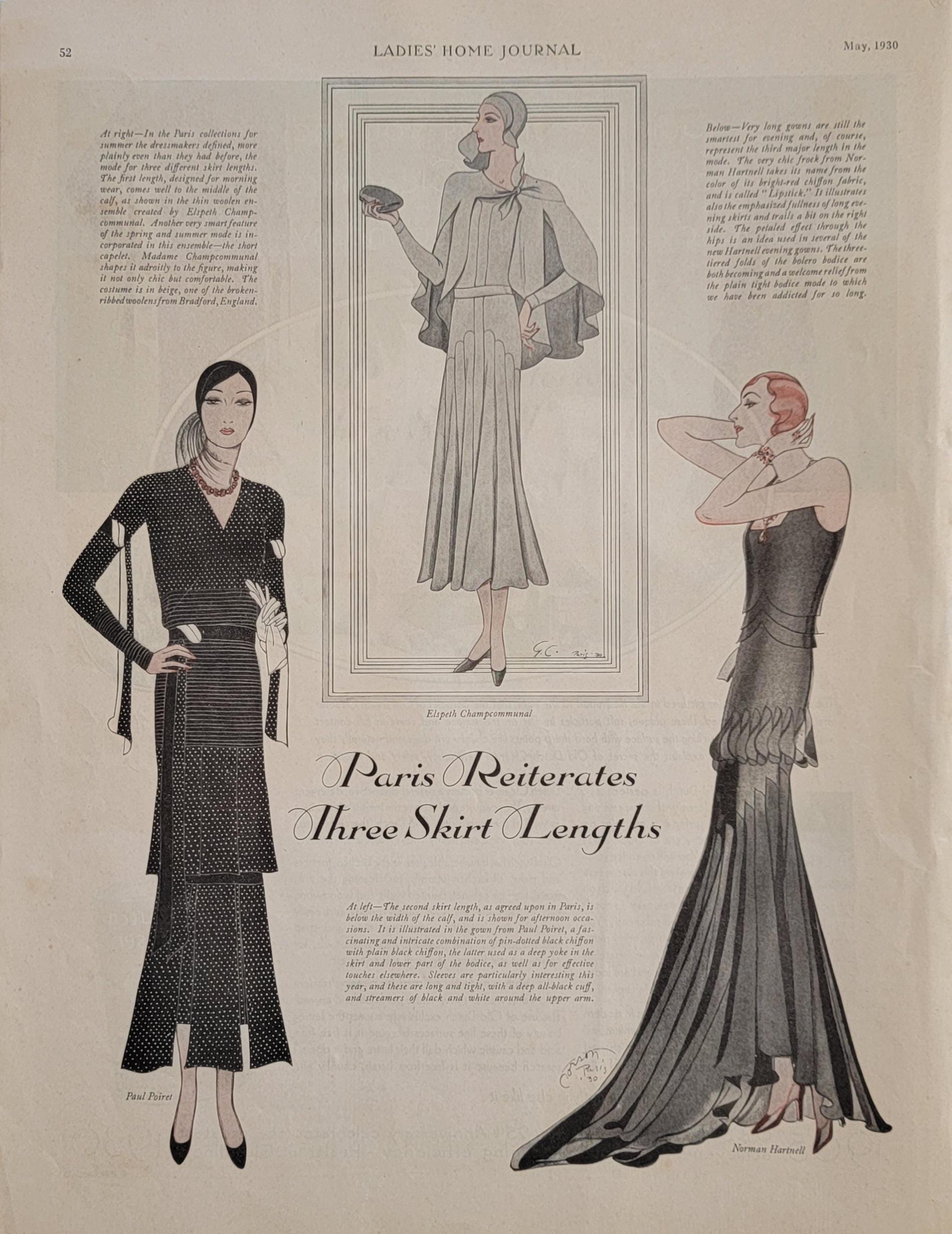 1930 Womens Fashion Print: Vintage Ladies Home Journal Magazine