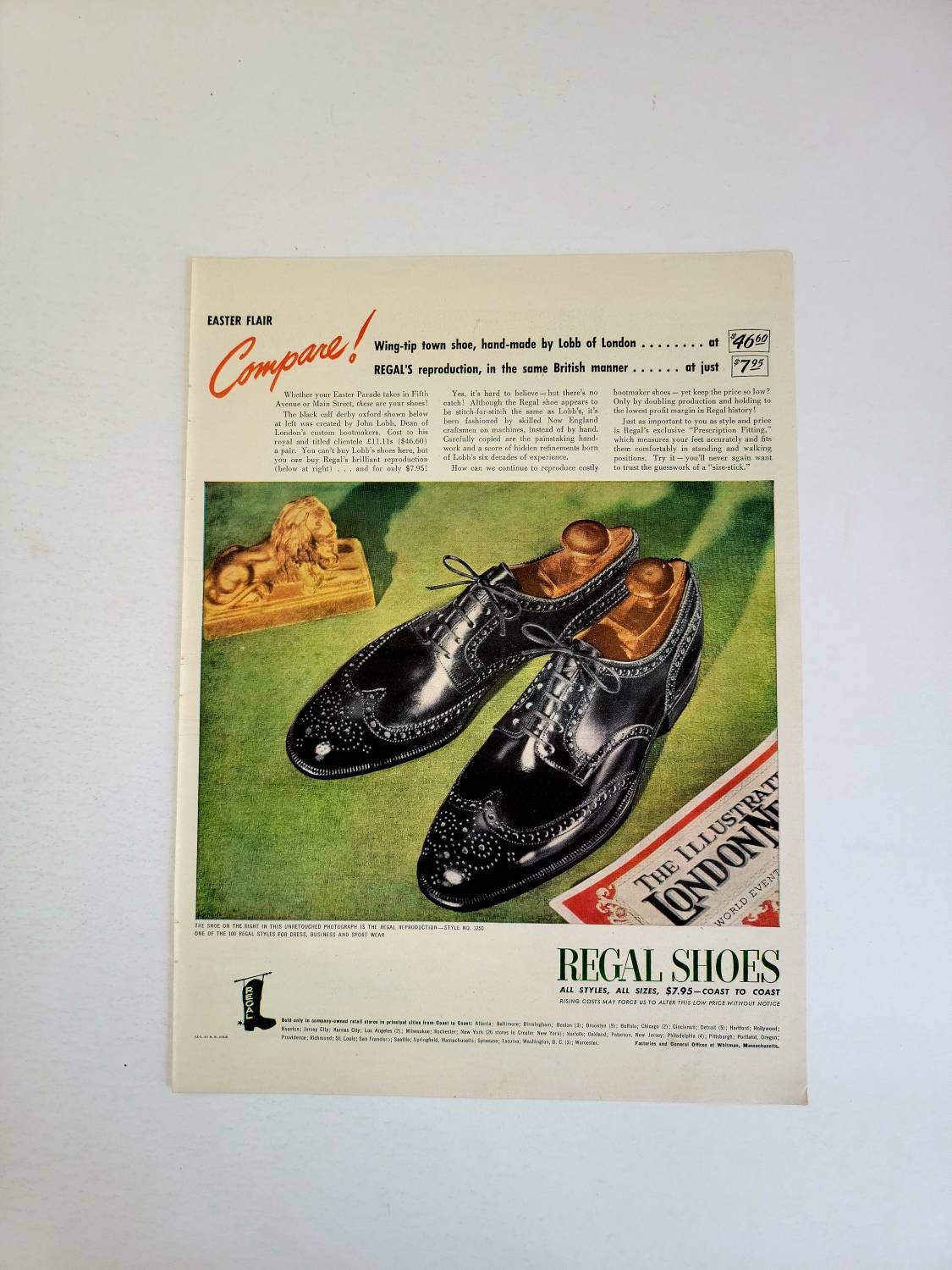 1947 Regal Shoes Vintage Advertisement Vintage Shoe Ad Vintage -  Hong  Kong