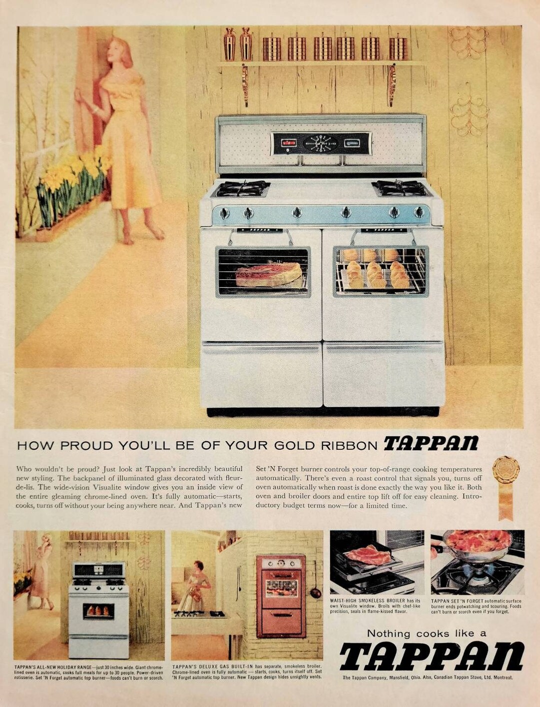 1958 Tappan Gas Range Vintage Magazine Advertisement Kitchen Etsy
