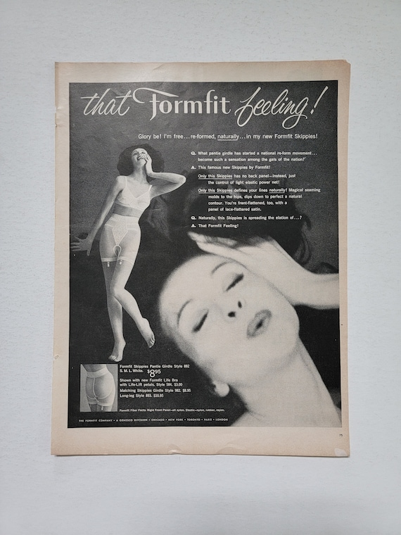 1960 Formfit Skippies Girdle Vintage Advertisement Womens Fashion Art  Vintage Lingerie Ad Boutique Decor Bedroom Decor Magazine Print Ad