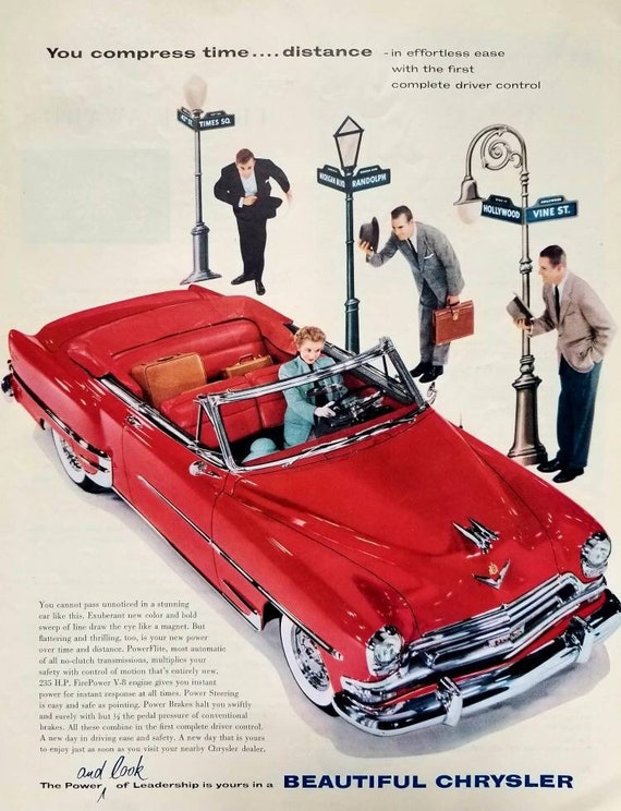 1954 Chrysler Vintage Advertisement Automotive Wall Art Man 