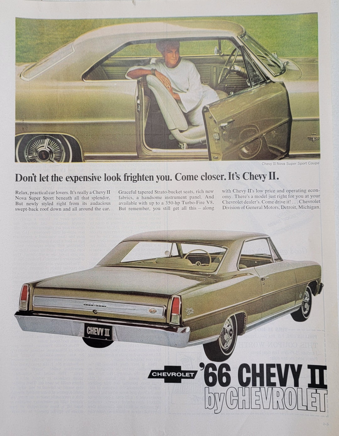 1966 Chevrolet Chevy II Nova Ad: Vintage Automotive Wall Art, Classic ...