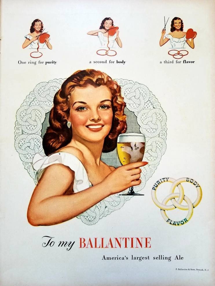 Пару постеров старой рекламы алкоголя. Cкотч Ballantine’s