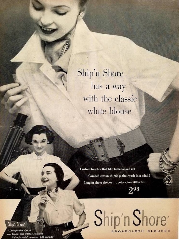 1952 Ship N Shore Blouses Vintage Advertisement Boutique Wall Art Bedroom  Decor Womens Fashion Wall Print Original Magazine Ad 50s Fashion -  UK