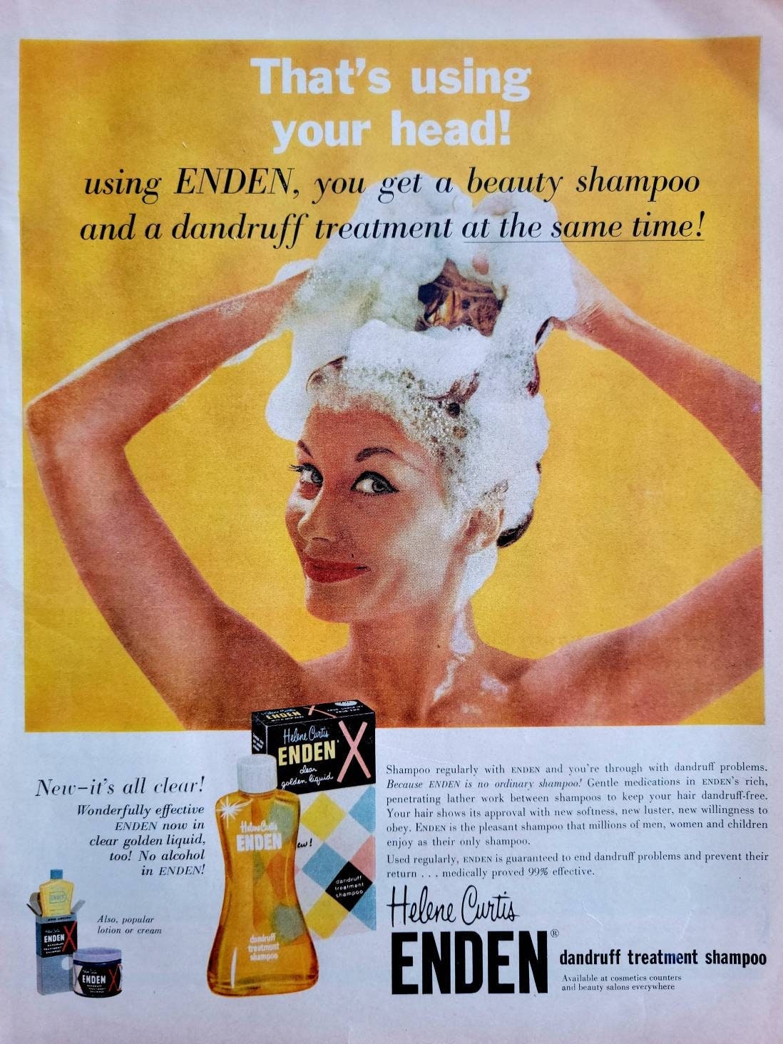1958 Curtis Enden Shampoo Advertisement - Etsy