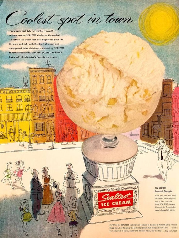 1951 Sealtest Ice Cream Vintage Advertisement Kitchen Wall Art Etsy