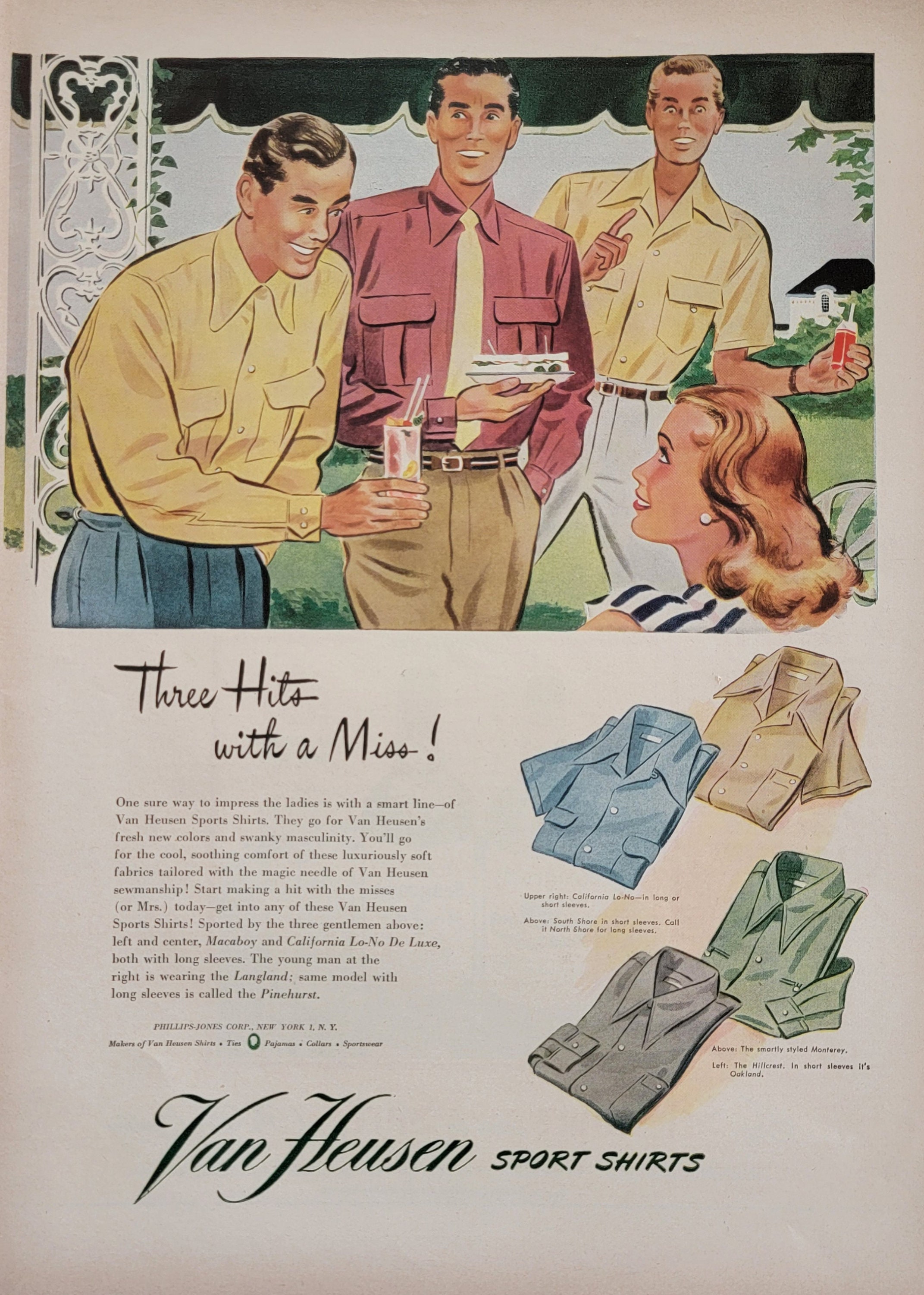 1946 Van Heusen Shirts Vintage Advertisement Mens Fashion Wall Art