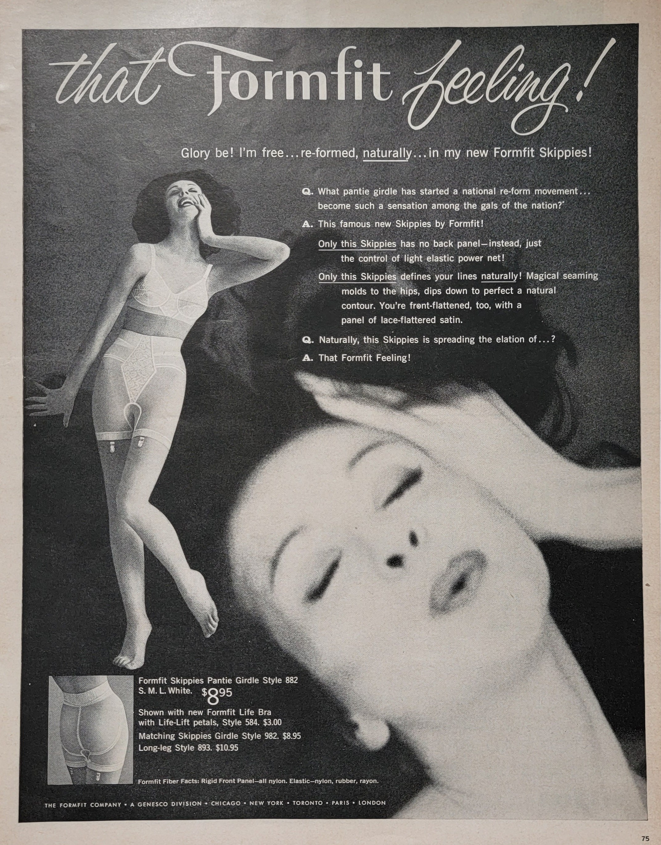 1960 Formfit Skippies Girdle Vintage Advertisement Womens Fashion Art  Vintage Lingerie Ad Boutique Decor Bedroom Decor Magazine Print Ad