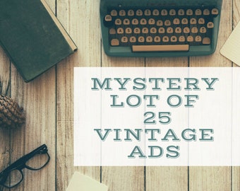 Vintage Advertisements Mystery Lot of 25 Random Magazine Ads Alcohol Tobacco Car Automotive Food Soda Kitchen Bathroom Beauty Advertising