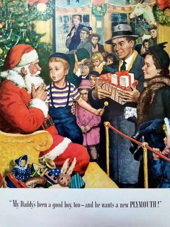 1949 Plymouth Vintage Advertisement Christmas Wall Art Holiday - Etsy