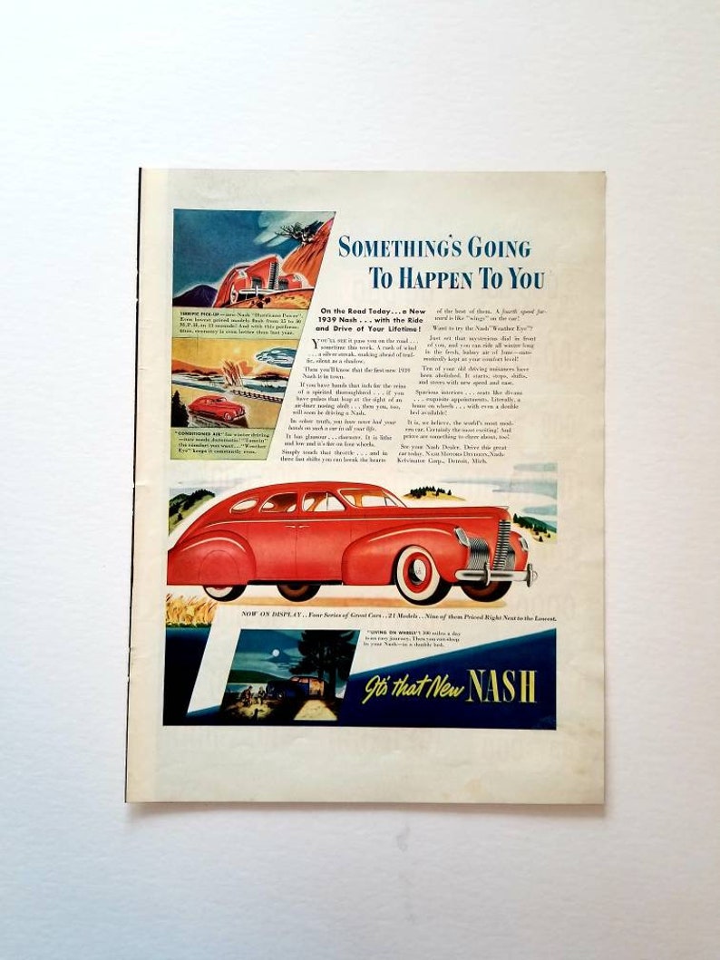 1938 1939 Nash Automobile Vintage Advertisement Automotive Etsy